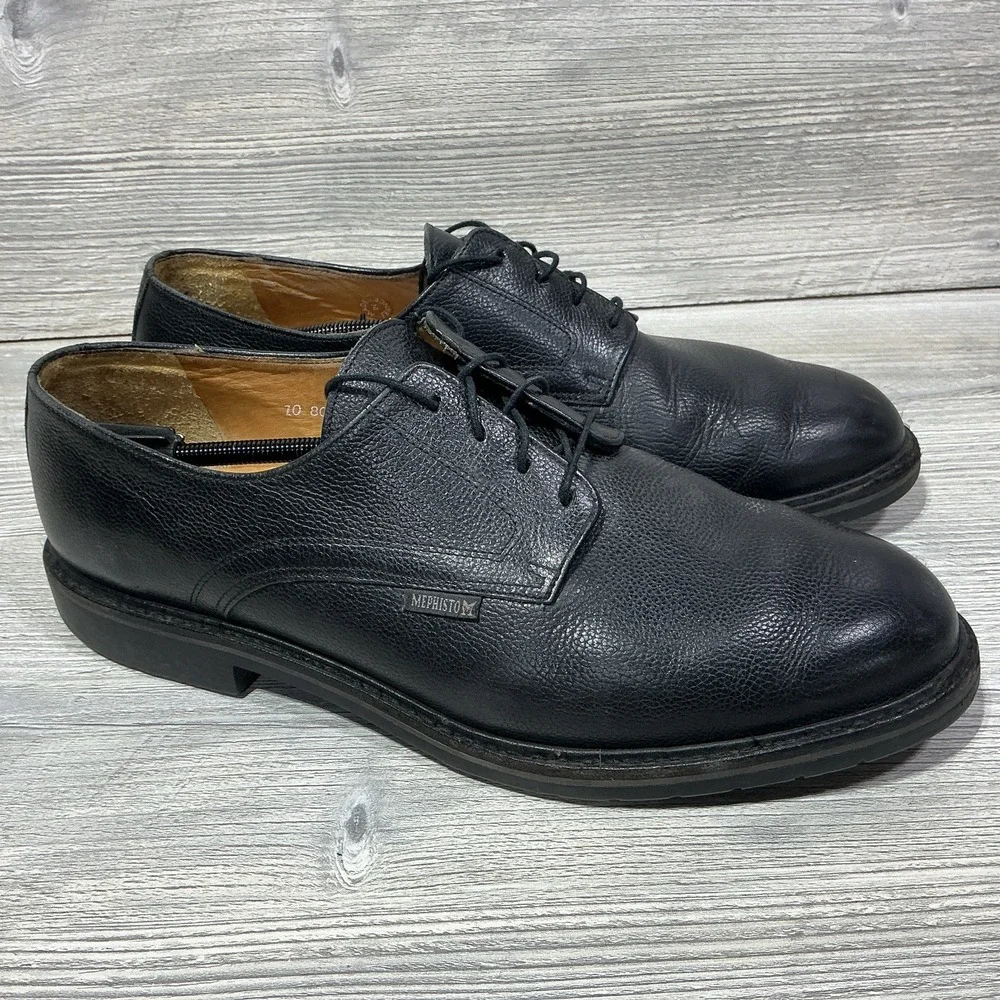 Mephisto Marlon Goodyear Welt Men's 13 Black Leather Lace Up Casual Derby France